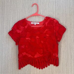 Lovers and Friends Red patterned crop top size XS